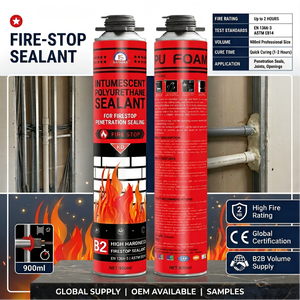 Mastic polyuréthane intumescent ignifuge écologique 900 ml pour l'étanchéité à la pénétration et la protection incendie, résistance 2 heures à l'humidité - Product Image 4