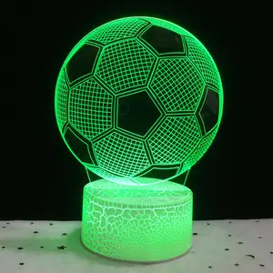 OEM 주문 로고 디자인 원격 제어 16 변하기 쉬워 색깔 축구 3d 밤 빛 3d 환상 램프