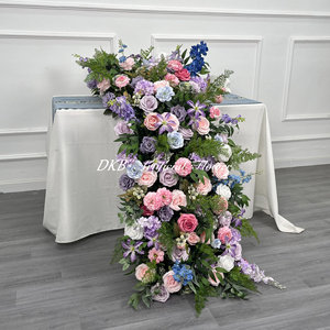 Gran oferta corredor de flores Lila seda artificial Rosa decoración de la boda rosa fuerte y naranja corredor de flores artificiales - Product Image 3