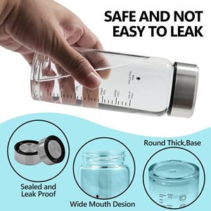 Botellas de Vidrio de Borosilicato de Alta Calidad, Tapas de Acero Inoxidable a Prueba de Fugas, Tazas Portátiles con Correa para el Hombro para Actividades al Aire Libre - Product Image 6