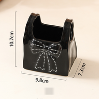 Boîte de rangement créative en céramique pour pinceaux de maquillage avec télécommande, support à stylos en forme de nœud, organisateur de bureau et de papeterie pour la maison