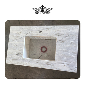 Planche de comptoir en quartz artificiel moderne Matterhorn 6037 de Goldtop Wholesale pour usage hôtelier, taille et épaisseur personnalisables - Product Image 4