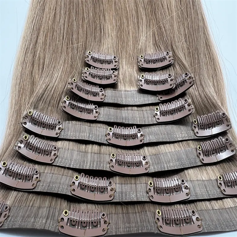 Preço de fabricação grampo de cabelo humano em extensões clipe em extensão de cabelo aplicado a extensões de cabelo