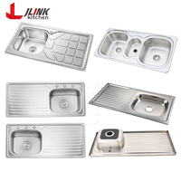 Évier de lavage des mains à une cuvette carrée en acier inoxydable durable Grand égouttoir Comptoir de cuisine à un trou pour le marché sud-américain