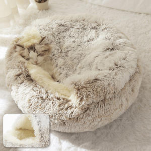 2 en 1 Durable Calmante Felpa Cálido Antideslizante Fondo Perro Gato <span class=keywords><strong>Nido</strong></span> Uso en interiores <span class=keywords><strong>Cama</strong></span> para mascotas Moda Moderna - Product Image 4