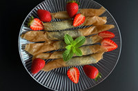 Rouleaux de printemps croustillants aux haricots rouges surgelés, pâtisserie Dim Sum sucrée, OEM ODM, aliments pour le petit-déjeuner, vente en gros pour la restauration