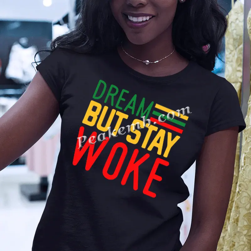Dream But Stay Woke Heat Transfer Printed Juneteenth Depuis 1865 Vinyl Stickers Iron on for Shirts