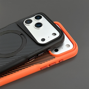 NUEVO Soporte Plegable Desert Gold de <span class=keywords><strong>Fibra</strong></span> de Carbono, Funda Magnética Rígida para iPhone 17 16 15 14 13 12 Pro Max Air - Product Image 4