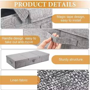 Skymoving nouvelle vente en gros organisateur de stockage de tissu non tissé boîte de rangement de vêtements avec couvercle pliable sous le conteneur de stockage de lit - Product Image 6