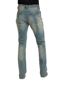 Jeans de créateur de haute qualité pour hommes, style droit décontracté, patch déchiré, technique de lavage de singe taille moyenne pour toutes les saisons Style Y2K - Product Image 4