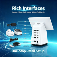 Balance de pesage pour commerce de détail avec écran tactile intégré, caisse enregistreuse Android/Windows Bluetooth/Wi-Fi