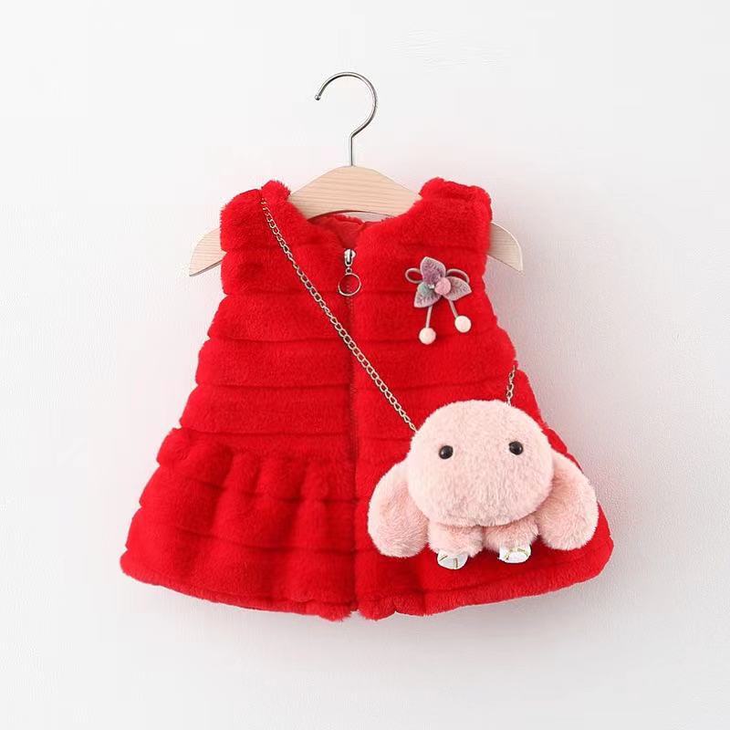 2021 Winter New Style Casual Girls' Woolen Sweater Vest Children's Puppy Bag Wholesale Delivery 1261
