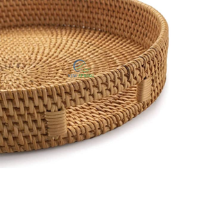 Nueva Bandeja de Servir de Ratán al por Mayor para Primavera, Diseño Rústico Natural Tradicional, Mimbre Resistente con 2 Asas, Almacenamiento y Decoración - Product Image 2