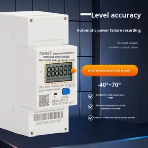Medidor de Energía Monofásico de Riel DIN CHINT <span class=keywords><strong>DDSU666</strong></span> 220V con 485 para Unidades de Alquiler Inteligentes - Product Image 3