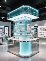 Vitrine de présentation cosmétique GZowin écologique et durable avec éclairage LED, design personnalisable pour la vente au détail et la décoration intérieure