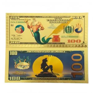 2026 5 Tipos de Billetes de Anime de <span class=keywords><strong>Sirenita</strong></span> de América, Billetes de Anime Bañados en Oro de 24K, Coleccionables en Relieve para Regalos - Product Image 4