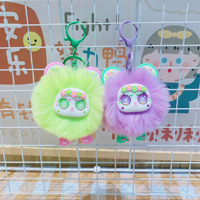 Doux mignon poupée porte-clés Pom pom lapin boule de fourrure porte-clés moelleux voiture porte-clés sac charme cadeau peluche fourrure porte-clés