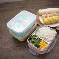 Boîte à Lunch réutilisable en métal, Bento en acier inoxydable, pour repas d'enfant, étudiant avec couvercle hermétique, 2 compartiments