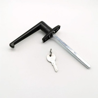 Serrure à poignée en L pour porte de garage HAITAN avec clés, revêtement noir, 217g, modèle MS332