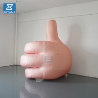 Décoration de dessin animé personnalisé, installation d'art à la main avec pouce levé gonflable