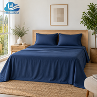 Ensemble de draps de lit en coton biologique certifié GOTS, approuvé ISO9001, 400TC, écologiques, doux et soyeux, modernes, pliés, pour la maison