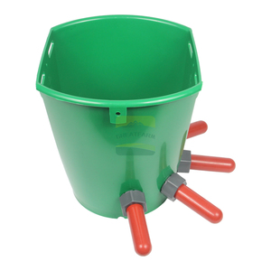 Seau d'alimentation pour veaux de 8 L, matériau de qualité alimentaire, 5 tétines, équipement d'alimentation, <span class=keywords><strong>anti</strong></span>-<span class=keywords><strong>chute</strong></span> et <span class=keywords><strong>anti</strong></span>-morsure - Product Image 5