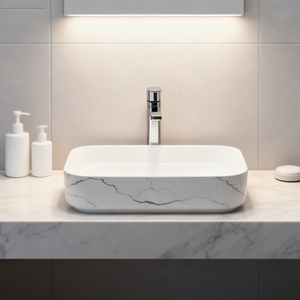 Современный дизайн, Мраморная сантехника, легко очищенная раковина, керамическая раковина для мытья рук, для дома отеля, ванной, столешницей, ваза - Product Image 2