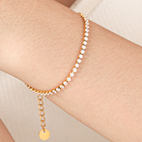 Bracelet en acier inoxydable incrusté de zircon, plaqué or 18 carats, bijoux pour femmes, luxe discret, polyvalent, inaltérable
