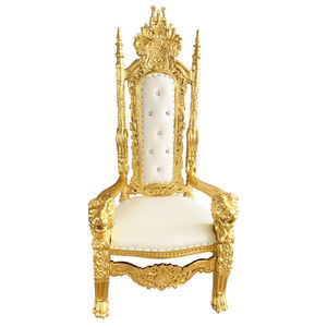 Chaises de trône royales en or <span class=keywords><strong>à</strong></span> dossier haut, moins chères, pour le roi et <span class=keywords><strong>la</strong></span> reine, chaise de mariage de luxe royale pour le marié et <span class=keywords><strong>la</strong></span> mariée, chaise d'hôtel antique, banquet - Product Image 2