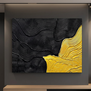 WVMAPTA - Cuadro Decorativo en Lienzo para Salón, Decoración de Pared Negra y Dorada para Oficina, Minimalismo, Marco de Madera 3D, Base de Soporte de Metal - Product Image 3