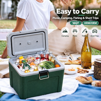 Glacière rigide 16QT avec poignée ergonomique pour voyages en voiture, conservation chaud/froid, vente en gros, personnalisation disponible