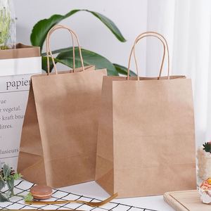 Emballage alimentaire à emporter biodégradable personnalisé, sac en papier kraft blanc, sacs en papier promotionnels avec votre propre logo - Product Image 3