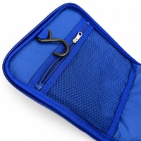 Trousse de Toilette Suspendue Oxford 600D Bleu Royal Résistante à l'Eau, avec Crochet Pivotant Intégré et Poches en Maille Respirante pour Hôtel et Voyage