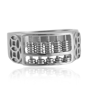 European American Style <b>Titanium</b> Steel Abacus <b>Ring</b> Retro Punk Women's Hollow Geometric Fashion Jewelry 21055 - Product Image 1