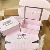 Boîte d'expédition en carton ondulé personnalisée avec logo imprimé et gaufré pour emballage de cils, extensions capillaires et crèmes de beauté
