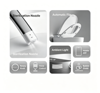 Toilette Intelligente Automatique - Chasse d'eau sans contact, double chasse, siège chauffant, drainage en S, pression d'eau réglable, désodorisation