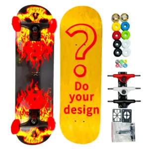 Papan seluncur dan sepatu roda Maple polos 9 lapis, Motor Skateboard mewah untuk papan seluncur