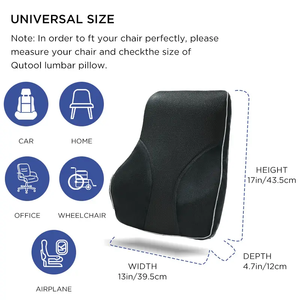 Almohada de soporte lumbar/cojín trasero, <span class=keywords><strong>respaldo</strong></span> ortopédico de espuma viscoelástica <span class=keywords><strong>para</strong></span> asiento de automóvil, silla de oficina/computadora y silla de ruedas - Product Image 6