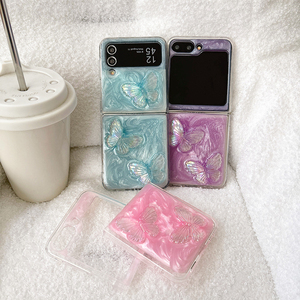 เคสมือถือ zflod 5สไตล์ INS สำหรับ flip6 <span class=keywords><strong>Z</strong></span> เคสโทรศัพท์อีพ็อกซี่สีทึบลายผีเสื้อ W24flip zflip5ซัมซุงเกาหลี - Product Image 6