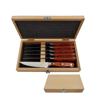 Customized Beech Wood Case with Foam Lining Luxury Knife Gift Box