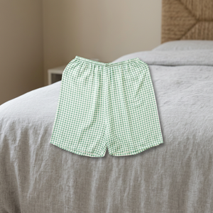 Short de pyjama d'été en rayonne pour femmes en vert L à motifs - Product Image 3