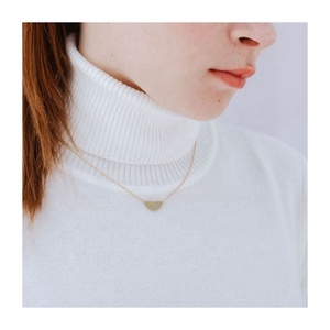Migliore vendita 18k placcato oro <span class=keywords><strong>925</strong></span> sterling <span class=keywords><strong>argento</strong></span> mezza moneta collana personalizzata piatto - Product Image 4