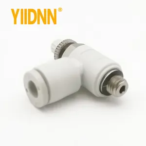 SMC Type White Pneumatic Fitting AS2201F 4/6/8/10mm Pneumatic Throttle Speed Control Valve External Thread Cylinder Throttle