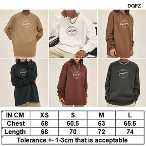 Camiseta extragrande Unisex con logotipo personalizado OEM 300 gramos peso pesado 100% algodón Spandex cuello manga completa estilo informal camiseta en blanco - Product Image 3