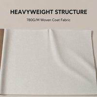 Veste et pantalon en cachemire beige, tissé double face, teint uni, coupe-vent, 780 g/m², résistant à l'abrasion, automne/hiver, pour femmes et hommes