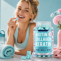 Bonbons gélifiés véganes personnalisables avec logo, multivitamines pour cheveux, peau et ongles, supplément de biotine, usage adulte