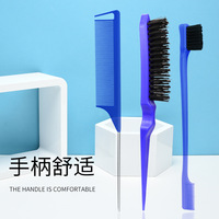 Lot de 3 Peignes à Cheveux Professionnels, Dont Peigne à Queue Fine, Brosse à Sourcils Double Tête, Outils de Coiffure pour Chignons et Tresses
