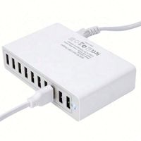 Adaptateur secteur intelligent à 10 ports, chargeur mural USB 50W 10A pour téléphone et tablette