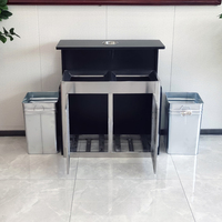 Poubelle à deux compartiments personnalisée en usine professionnelle poubelle extérieure publique poubelles en acier inoxydable