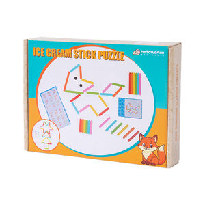 Puzzle in Legno Colorato a Forma di Gelato, Giocattolo Educativo Montessori STEM per Bambini 3-6 Anni, Borsa Inclusa, Gioco Spaziale - Product Image 6